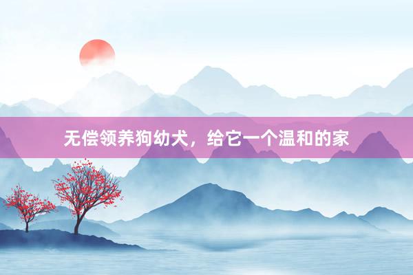 无偿领养狗幼犬，给它一个温和的家